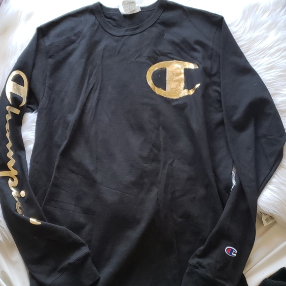 black and gold champion long sleeve